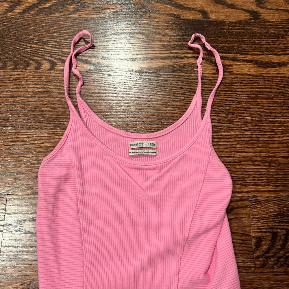 Urban Outfitters Pink Ribbed Camisole Sleeveless Top